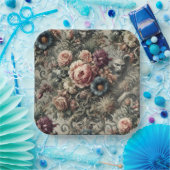 Bestie des Interstitiums – Gothic Floral Design Pappteller (Party)