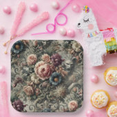 Bestie des Interstitiums – Gothic Floral Design Pappteller (Party)