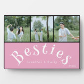 Bestie Forever! 3-Foto Collage Plaque Fotoplatte (Vorderseite)