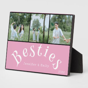 Bestie Forever! 3-Foto Collage Plaque Fotoplatte