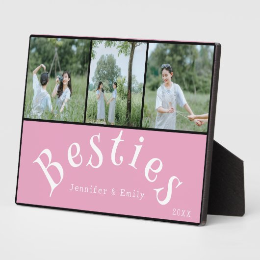 Bestie Forever! 3-Foto Collage Plaque Fotoplatte (Seite)