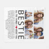 Bestie Foto Collage Dinge, die wir Liebe über Sie Fleecedecke (Vorderseite (Horizontal))