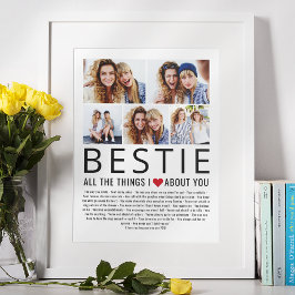 Bestie Foto Collage Dinge, die wir Liebe über Sie  Poster
