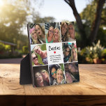 Bestie Foto Collage | Süßes Angebot Fotoplatte<br><div class="desc">Feiern Sie Ihre Freundschaft mit dieser wunderschönen, bestickten Foto-Plakette, die 8 quadratische Bilder von Ihnen und Ihrem besten Freund enthält, die Sie von Ihrem Telefon oder Computer herunterladen können. Es enthält auch ein süßes Zitat, das lautet: "Alles ist möglich, wenn Sie die richtigen Leute haben, um Sie zu unterstützen." Jeder...</div>