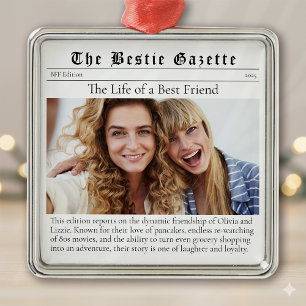 Bestie Foto Keepake Funny Newspaper Ornament Aus Metall