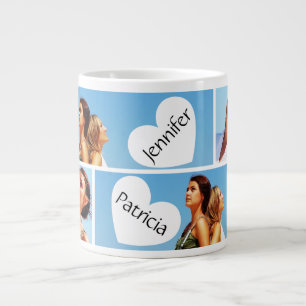 Bestie - Freunde Erinnerungsfoto-Collage Jumbo-Tasse