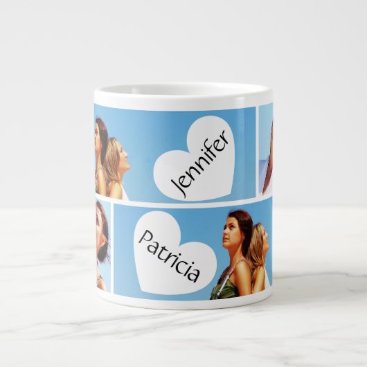 Bestie - Friends Keepsake Photo Collage Jumbo-Tasse (Vorderseite)