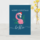 Bestie Merry Christmas Party flamingo Card Karte (Gelbe Blume)
