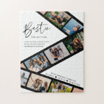 Bestie | Modern 8 Photo Film Strip Collage Puzzle<br><div class="desc">A special and memorable photo collage gift for your best friends. This design features a eight photo film strip layout to display your own special best friend photos. "Bestie" is designed in a stylish script lettering and customized with the definition of a best friend. Send a memorable and special gift...</div>