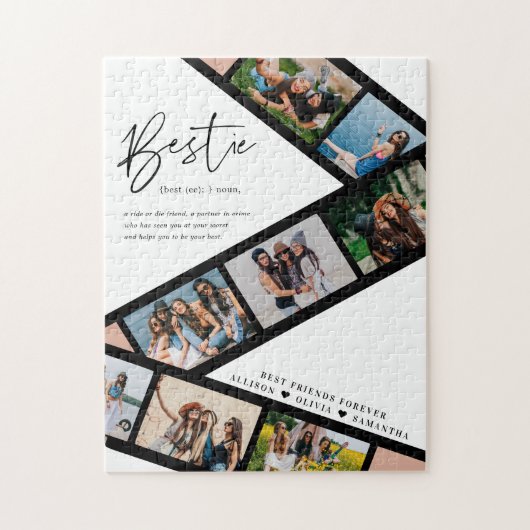 Bestie | Modern 8 Photo Film Strip Collage Puzzle (Vertikal)