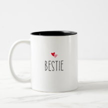 Bestie | Modern Custom Color Heart Bestie Foto