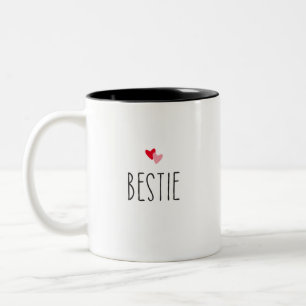 Bestie Modern Custom Color Heart Bestie Foto Zweifarbige Tasse
