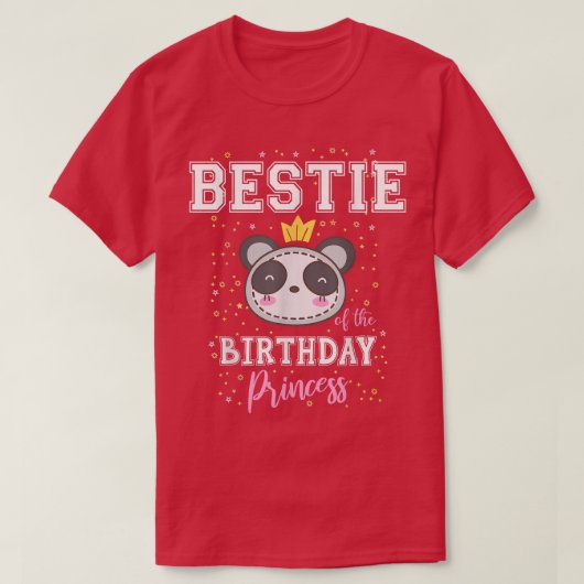 Bestie of the Birthday Princess Niedlich Panda Bea T-Shirt (Design vorne)