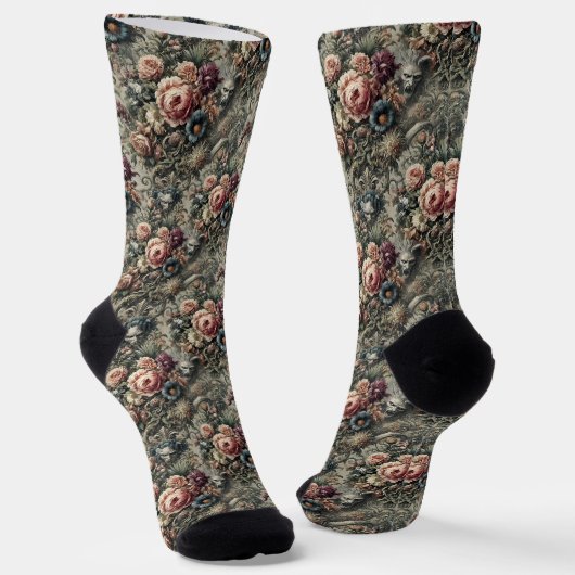 Bestie of the Interstice - Gotische Tapestry Socken (Gewinkelt)