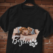 Bestie Pet's Modern Grunge Cool Name Foto Paw T-Shirt