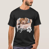 Bestie Pet's Modern Grunge Cool Name Foto Paw T-Shirt (Vorderseite)