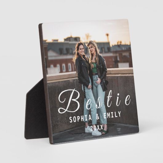 Bestie Photo Collage Plaque – Names & Year Gift Fotoplatte (Vorderseite)