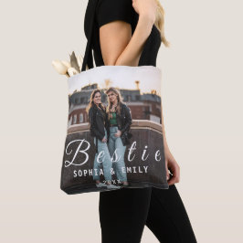 Bestie Photo Collage Tote Bag – Custom Names & Yea Tasche