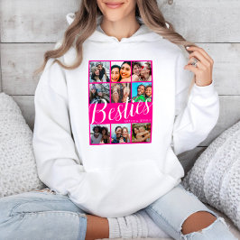 Bestie Pink & White 9 Fotomaterial Hoodie
