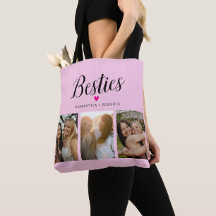 BESTIE Rosa Fotocollage & Namen Tasche