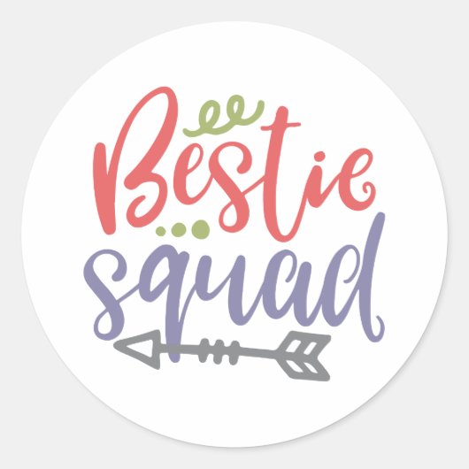Bestie Squad Friendship Design Runder Aufkleber (Vorderseite)