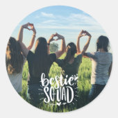 Bestie Squad Personalisiert Foto BESTE FREUNDIN Cu Runder Aufkleber (Vorderseite)
