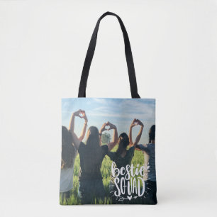 Bestie-Squad personalisiertes Foto BFF-Lettering Tasche