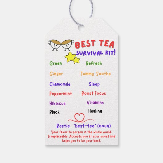 Bestie(Tea) Überlebenskit Geschenkanhänger (Rückseite)