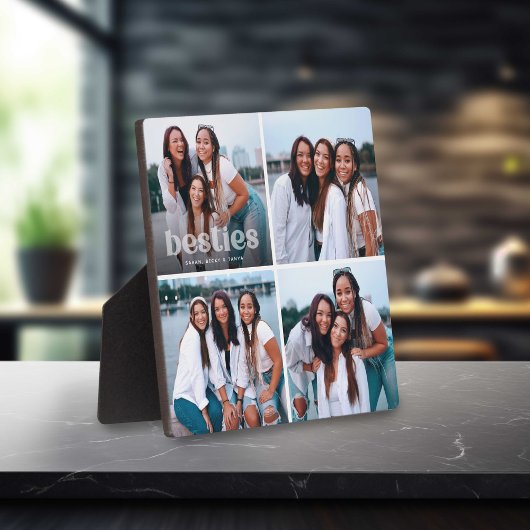 Bestie Trendy Typografie 4 Foto Keepake Fotoplatte