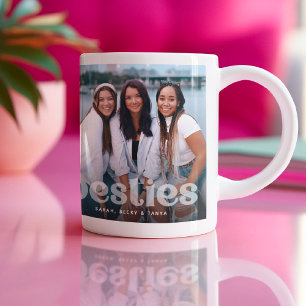Bestie Trendy Typografie 4 Foto Keepake Kaffeetasse