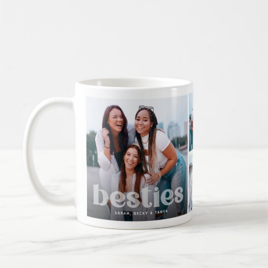 Bestie Trendy Typografie 4 Foto Keepake Kaffeetasse (Links)