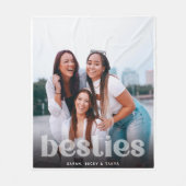 Bestie Trendy Typografy Foto Keepake Fleecedecke (Vorderseite)