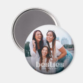 Bestie Trendy Typografy Foto Keepake Magnet (Vorderseite/Rückseite)