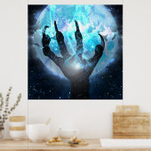 Bestie und Mond Poster (Küche)