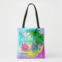 Bestienreise Sommerstrand blau personalisiert