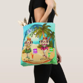 Bestienreise Sommerstrand blau personalisiert Tasche (Von Nahem)