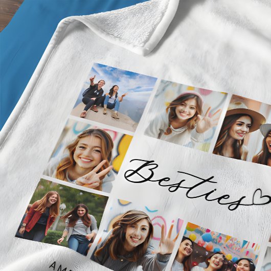 Besties 10 Foto Collage Modernes Script BBBF Fleecedecke