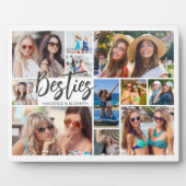 Besties 11 Foto Collage Modernes Skript Fotoplatte (Vorderseite)