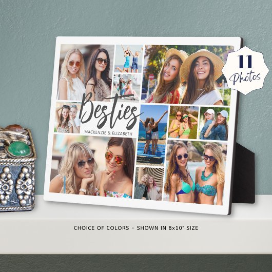 Besties 11 Foto Collage Modernes Skript Fotoplatte