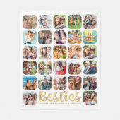 BESTIES 27 Foto Collage Personalisiert White Gold Fleecedecke (Vorderseite)