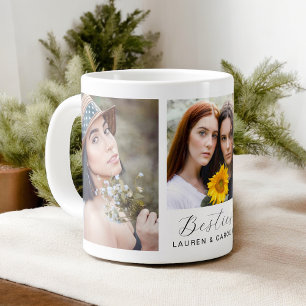 Besties 3-Foto-Vorlage Freundschaft Jumbo-Tasse