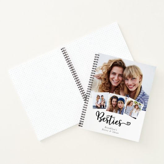 Besties 4 Foto Collage Bester Freund Notizblock (Innenseite)