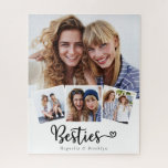 Besties 4 Foto Collage Bester Freund Puzzle<br><div class="desc">Ein modernes 4-Foto Besties Design, das ein tolles Geschenk für Ihren besten Freund macht. **BITTE LESEN SIE VOR DER BESTELLUNG** 1. Wenn Sie Änderungen vornehmen und das Design zugeschnitten ist oder nicht richtig auf dem Bildschirm aussieht, verwenden Sie bitte den Live Design Service, um Ihnen zu helfen, es zu beheben....</div>