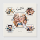 Besties 5 Foto individuelles Collage Script Magnet (Vorderseite)