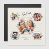 Besties 5 Photo Custom Collage Script Magnet (Vorne/Hinten)