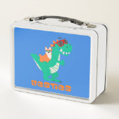 Besties a Cat and Dinosaurier Metall Brotdose (Rückseite)