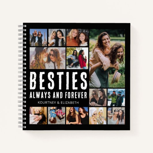 Besties Always & Forever Foto Collage Notebook Notizblock (Vorderseite)