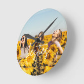 Besties Best Friend Foto Freundschaft Runde Wanduhr (Winkel)