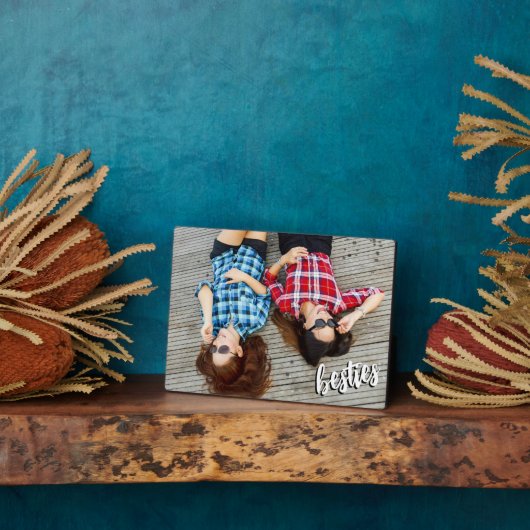 Besties | Best Friend Script-Foto Fotoplatte (Seite)