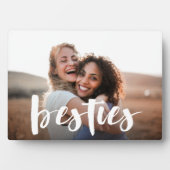 Besties | Best Friend Script Overlay Foto Fotoplatte (Vorderseite)